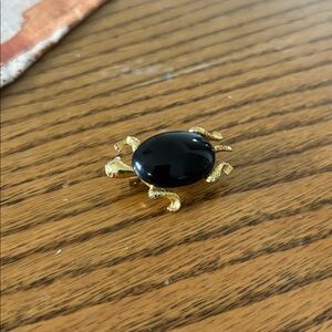 Gold and Black turtle Brooch
